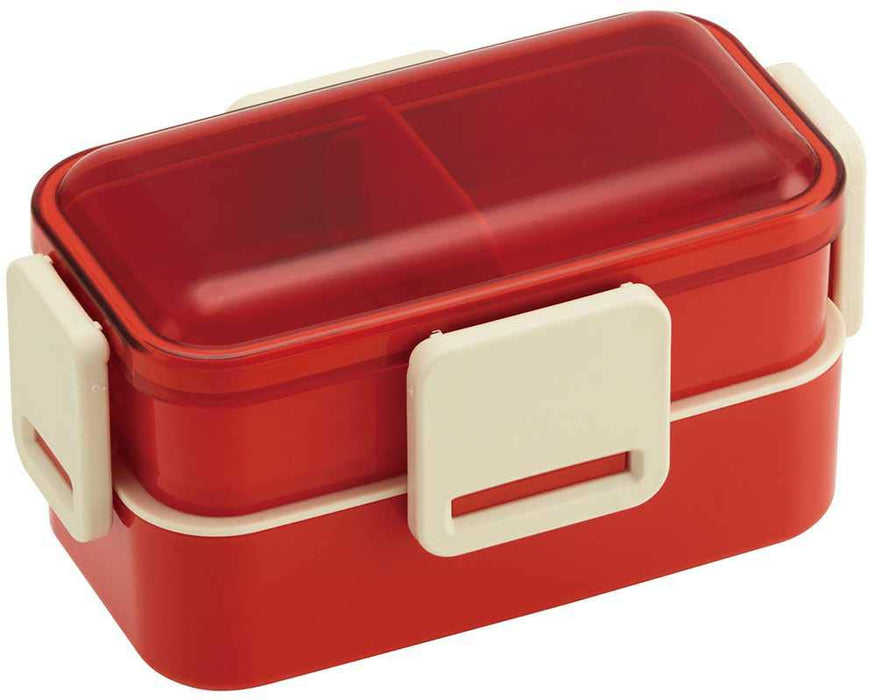 Boîte à lunch Skater Retro Français Orange Rouge à 2 niveaux 600 ml avec fonction antibactérienne Ag+