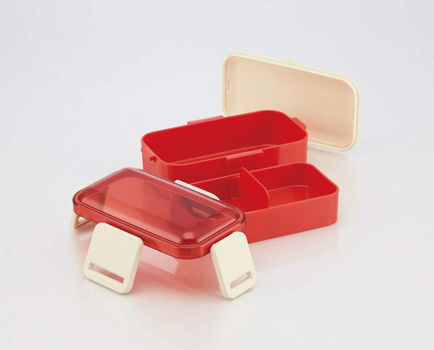 Skater Retro French Orange Red 2-stöckige Lunchbox 600ml mit Ag+ antibakterieller Funktion