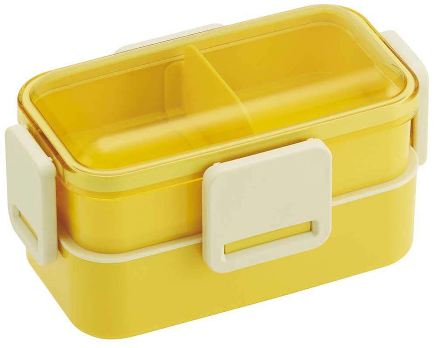 Skater Ag+ Antibacterial Retro French Yellow 2-Tier 600ml Lunch Box Made in Japan