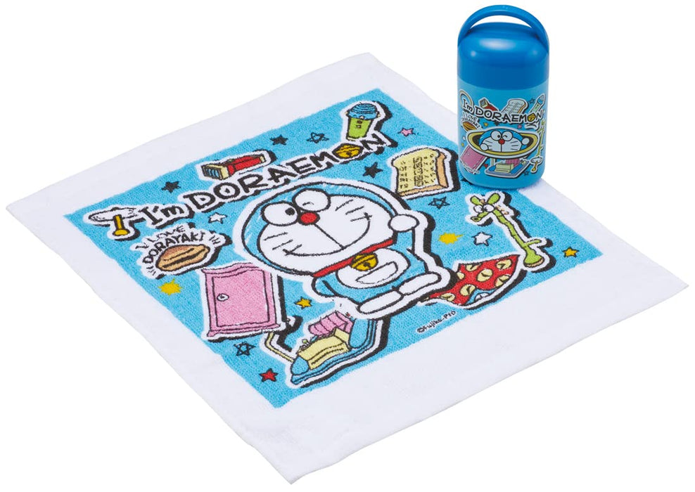 Skater Antibacterial Hand Towel Set with Doraemon Sticker Made in Japan 32 x 30.5cm OA5AG-A