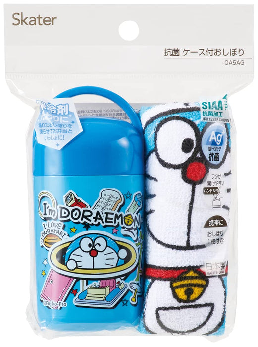 Skater Antibacterial Hand Towel Set with Doraemon Sticker Made in Japan 32 x 30.5cm OA5AG-A
