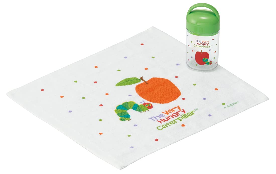 Skater Antibacterial Hand Towel Set Very Hungry Caterpillar Design Made in Japan 32x30.5 cm