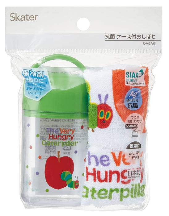 Skater Antibacterial Hand Towel Set Very Hungry Caterpillar Design Made in Japan 32x30.5 cm