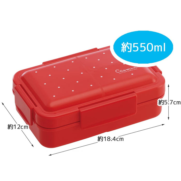 Skater Casmin Red Lunch Box 550ml - Antibacterial 4-Point Lock Gasket for Women