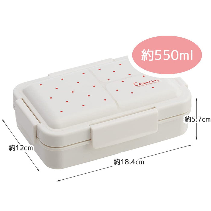 Skater 550ml Antibacterial Lunch Box with 4-point Lock Gasket in Casmin Ivory for Women