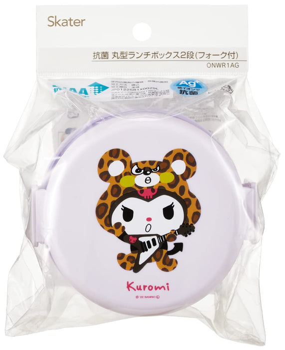 Skater Kuromi 2-Tier Round Lunch Box 500ml Antibacterial Made in Japan