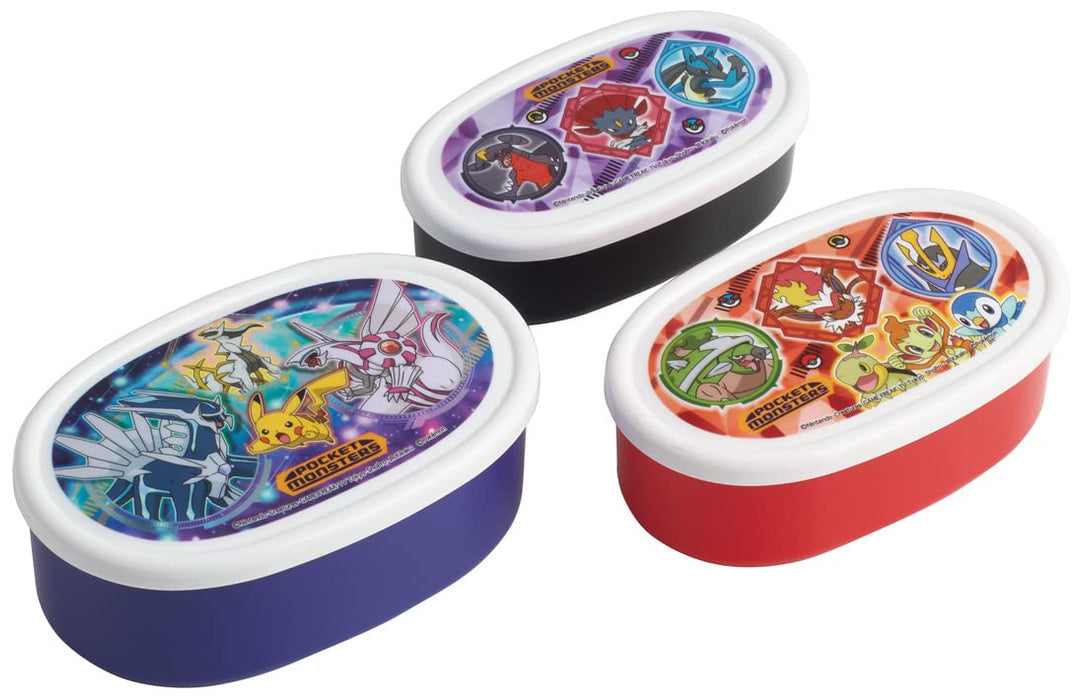 Skater Pokemon Boys Lunch Box - Set of 3 Antibacterial Storage Containers Made in Japan