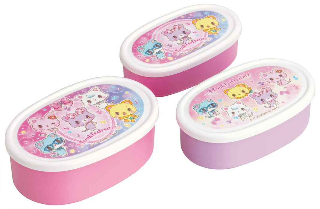 Skater Mewkledreamy Friends Girls Antibacterial Lunch Box Set of 3 Made in Japan