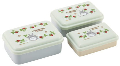 Skater My Neighbor Totoro Antibacterial Sealable Containers Set of 3 Raspberry- Japan Figure Store - #1 Bring To You The Best Japanese Goods