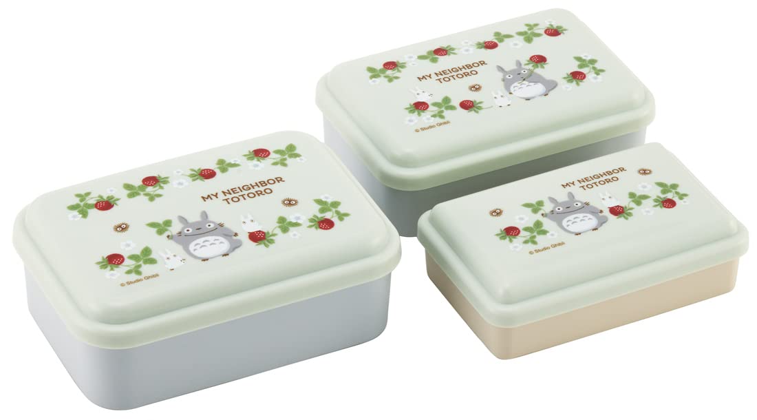 Skater My Neighbor Totoro Antibacterial Sealable Containers Set of 3 Raspberry