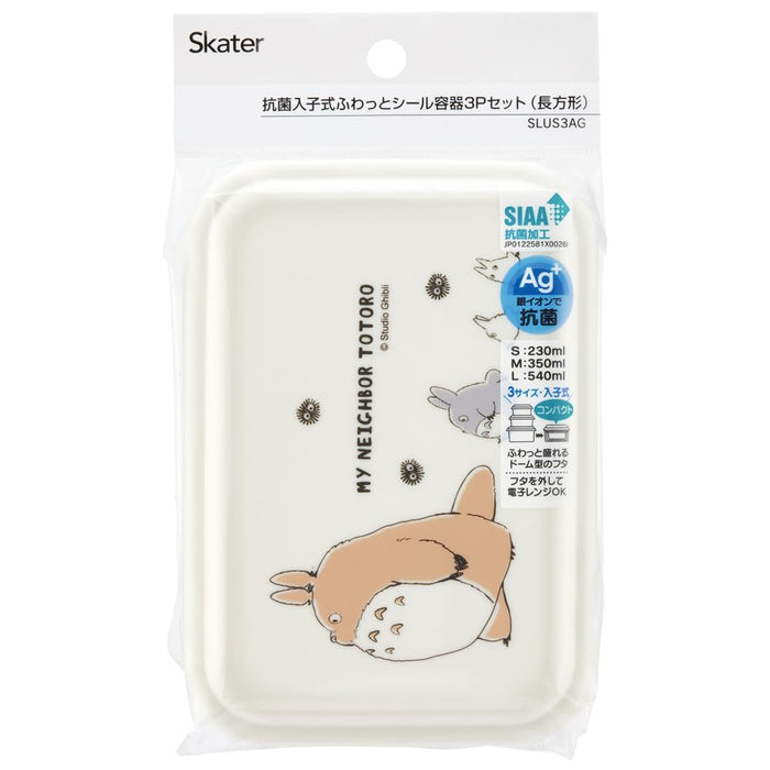 Skater Antibacterial Sealable Storage Containers My Neighbor Totoro Set of 3