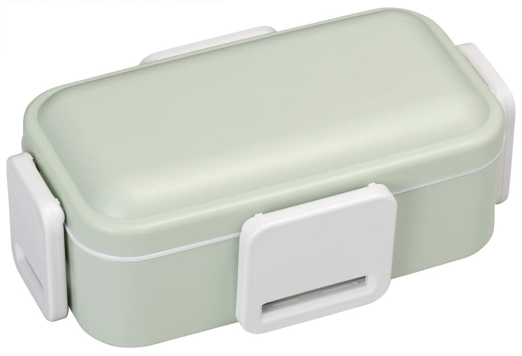 Skater 2-Tier 600ml Lunch Box with Softly Served Dome Lid Antibacterial Dull Green - Japan Made