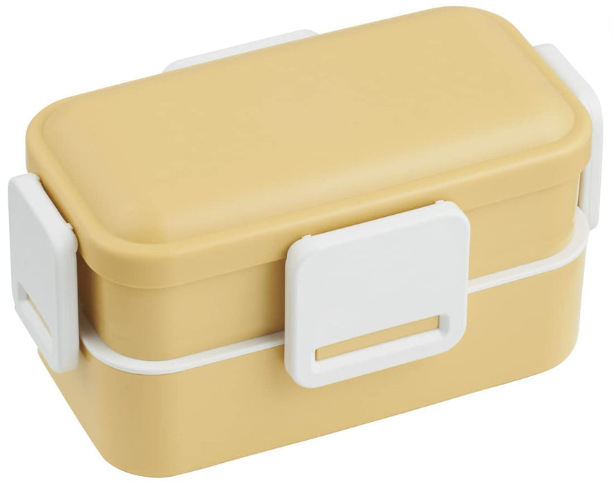 Skater 2-Tier 600ml Antibacterial Lunch Box with Dome-Shaped Lid Dull Yellow - Made in Japan