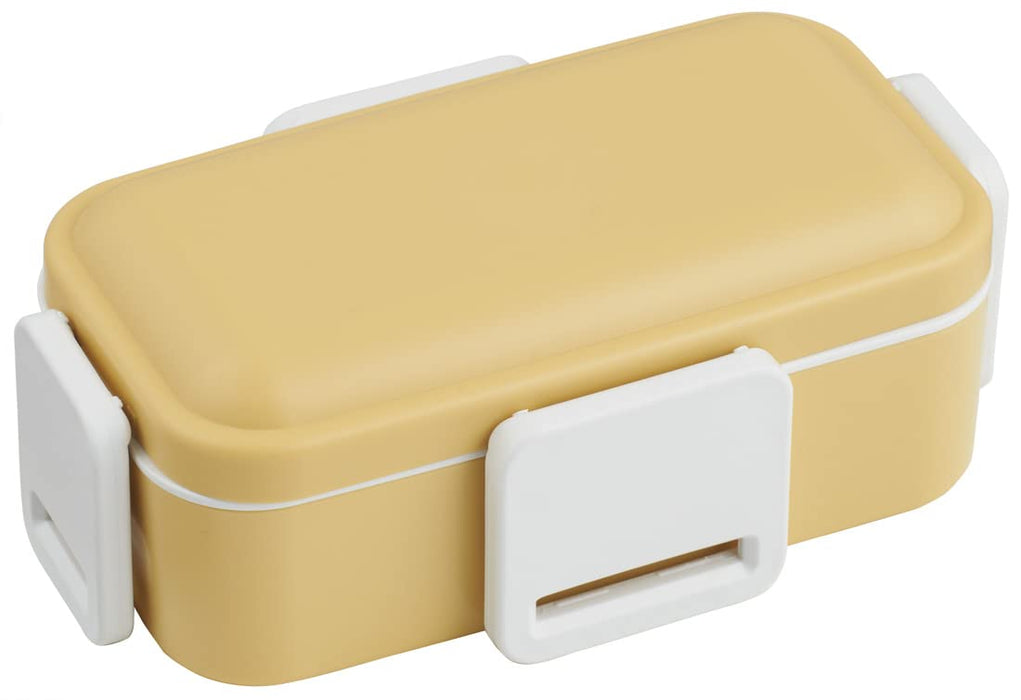 Skater 2-Tier 600ml Antibacterial Lunch Box with Dome-Shaped Lid Dull Yellow - Made in Japan