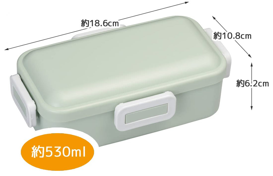 Boîte à lunch antibactérienne Skater 530 ml avec couvercle en forme de dôme servant doucement vert terne - Fabriquée au Japon