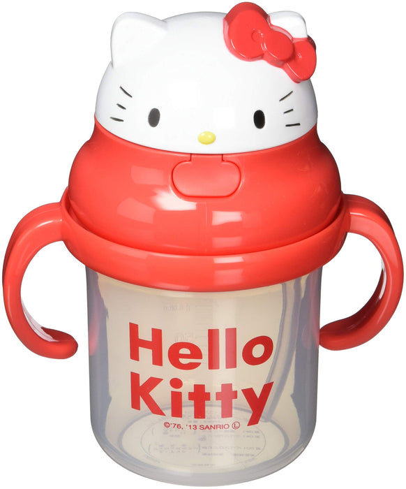 Tasse à trémie en paille à double anse 3D Skater Hello Kitty pour bébé, 230 ml, à partir de 8 mois