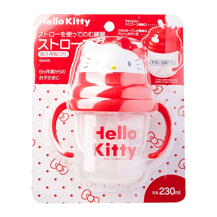 Skater Hello Kitty 3D Double-Handled Baby Straw Hopper Mug 230ml Ages 8 Months+