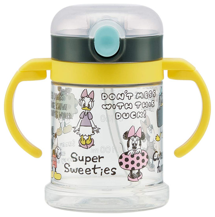 Skater 260ml Baby Straw Mug with Foldable Double Handles Suitable for Ages 1+ Mickey Mouse Design