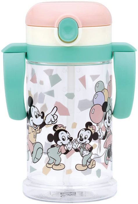 Skater Disney Mickey Friends Baby Straw Mug 370Ml Foldable Handle Shoulder Strap Suitable for Ages 1+