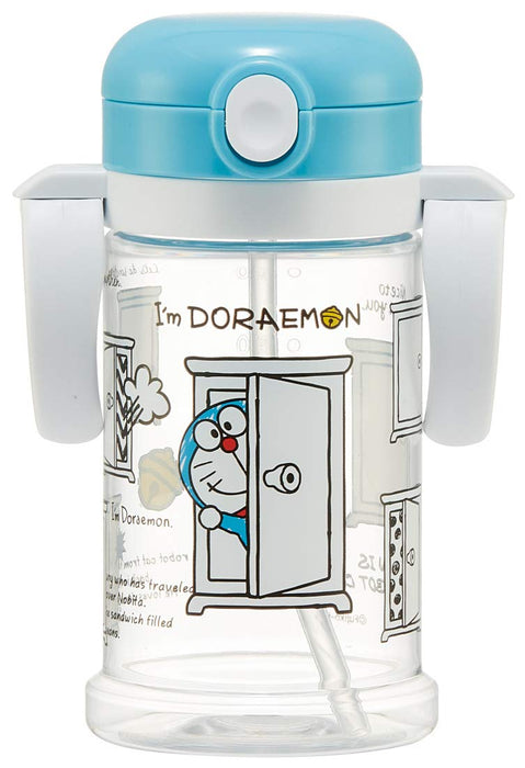 Skater Doraemon Baby Straw Mug 370ml with Foldable Handle and Shoulder Strap for Ages 1+