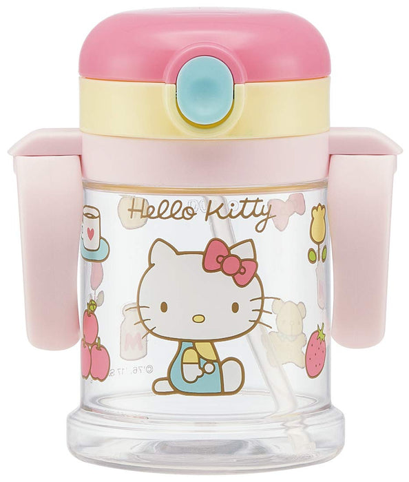 Skater 260 ml Baby-Strohbecher mit faltbarem Zwei-Henkel, Sanrio Kitty 70er, geeignet für Kinder ab 1 Jahr