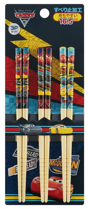 Skater Disney Cars 3 Crossroads Bamboo Chopsticks Set 16.5cm - Pack of 3