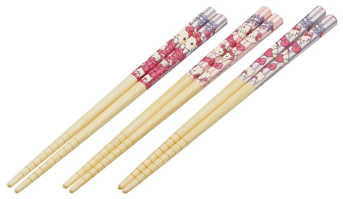 Skater Hello Kitty Bamboo Chopsticks Set of 3 16.5cm - Sanrio Ant2T-A Collection