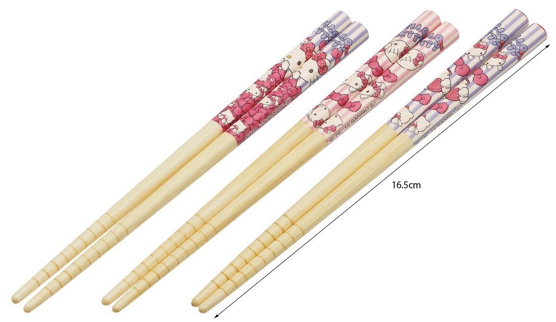 Skater Hello Kitty Bamboo Chopsticks Set of 3 16.5cm - Sanrio Ant2T-A Collection