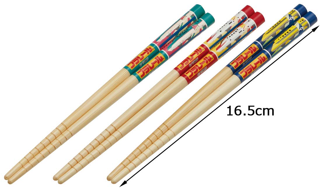 Skater Bamboo Chopsticks Set 16.5cm Set of 3 Plarail Design Skater