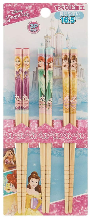 Skater Disney Princess Bamboo Chopsticks Set of 3 16.5cm Ant2T-A