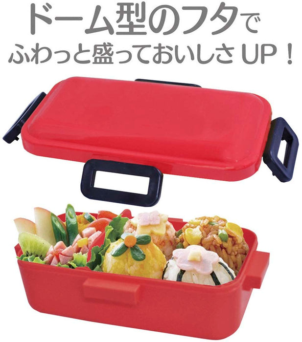 Skater Kirschrote Bento-Box 530 ml mit Kuppeldeckel, sanft serviert und antibakteriell, für Damen, hergestellt in Japan