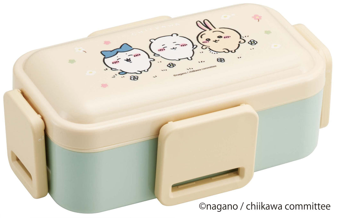 Skater Chiikawa Bento-Box, 600 ml, 2-stöckig, gewölbter Deckel, antibakteriell, hergestellt in Japan, für Frauen