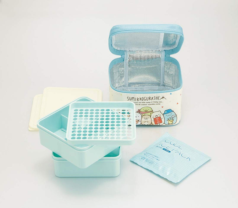 Skater Sumikko Gurashi Bento Box 2240ml with Cooler Bag and Ice Pack for Camping Made in Japan Kcpc2