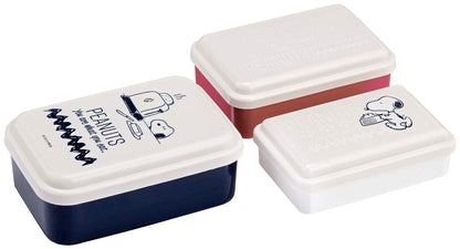 Skater Snoopy Bento Box - 1.12L 3P Sealable Nesting Storage Container Made in Japan- Japan Figure Store - #1 Bring To You The Best Japanese Goods