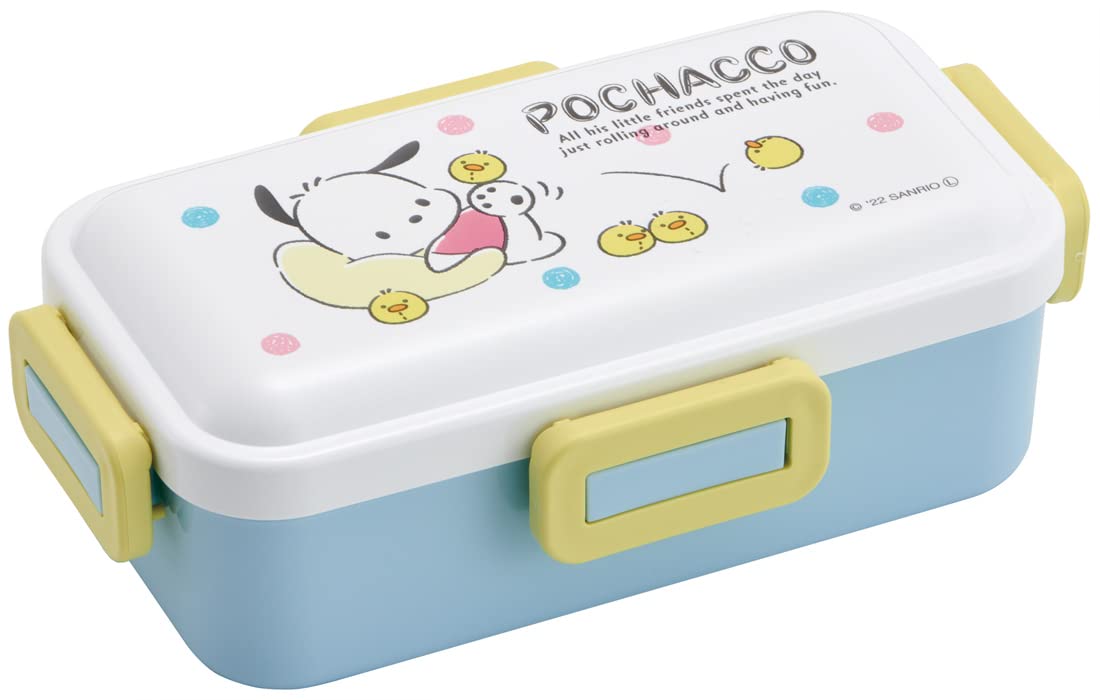 Skater Pochacco Bento-Box, 530 ml, mit antibakteriellem, gewölbtem Deckel, hergestellt in Japan, ideal für Frauen