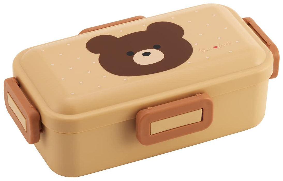 Boîte à bento Skater Pompon's Bear 530 ml, couvercle antibactérien doux et moelleux pour femme, fabriquée au Japon