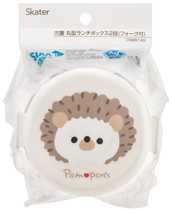 Skater 500ml 2-Tier Round Bento Box Pompon's Mouse Design Antibacterial Made in Japan