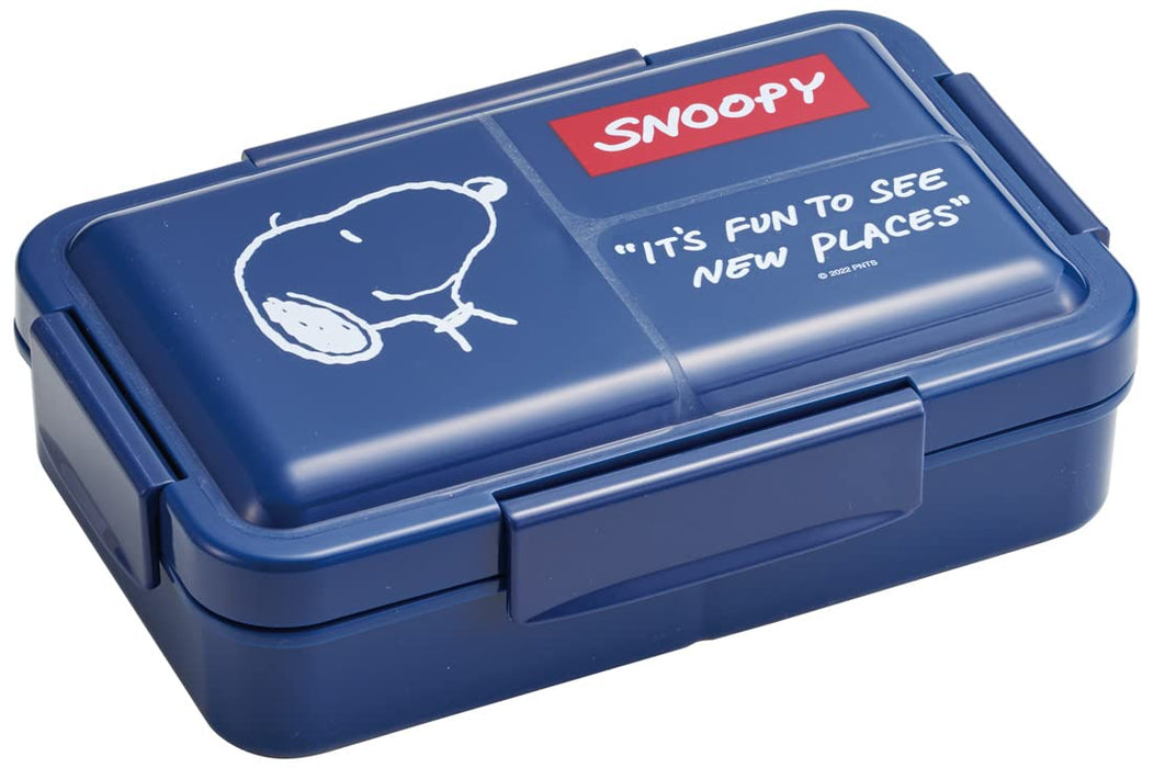 Skater Men's Navy Snoopy Bento Box 850ml 4-Point Lock with Antibacterial Gasket