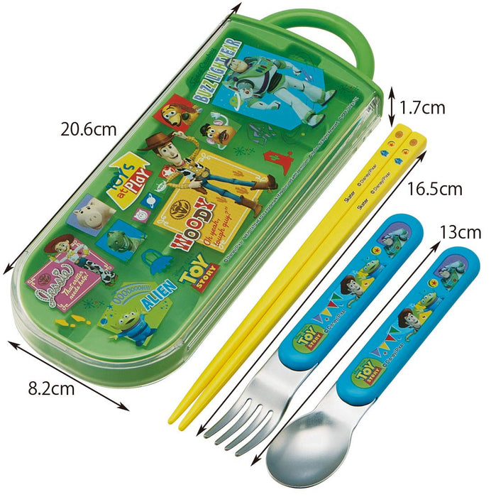 Skater Disney Toy Story Kids Bento Trio Set 16.5cm Chopsticks Spoon Fork