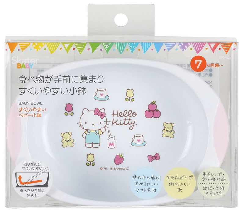 Skater Hello Kitty Baby Bowl 70S Sanrio - Children's Easy Scoop Tableware 16.4x11.3xH5cm