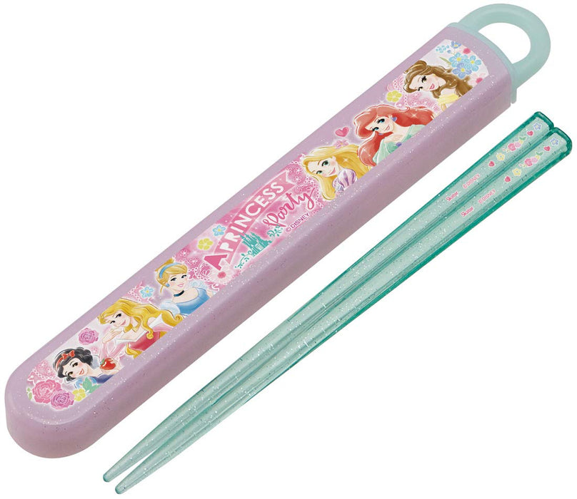 Skater Kids Antibacterial Silver Ion Chopsticks Set with Case 16.5cm Princess Made in Japan