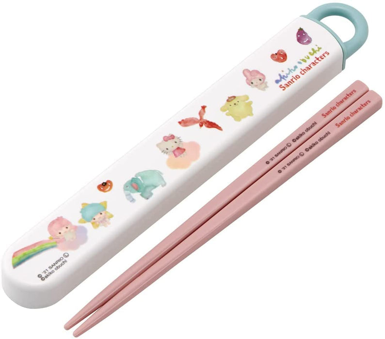 Skater Children's Antibacterial Slide Chopstick Set with Sanrio Characters Made in Japan