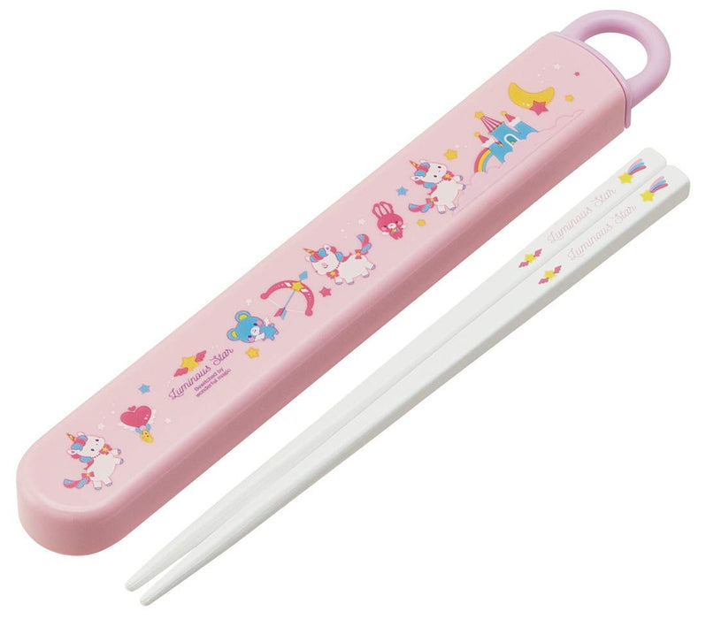 Skater Unicorn Girl Antibacterial Slide Chopstick Set for Kids Made in Japan