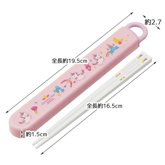Skater Unicorn Girl Antibacterial Slide Chopstick Set for Kids Made in Japan