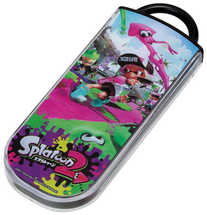 Skater Antibacterial Trio Set Lunch Box with Chopsticks Spoon & Fork for Boys - Splatoon 2 Made in Japan