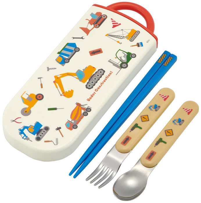 Skater Japan Kids Lunch Trio Set: Antibacterial Slide Box Chopsticks Spoon Fork