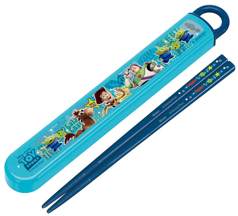 Skater Disney Toy Story 19 Children's Chopstick and Case Set Made in Japan