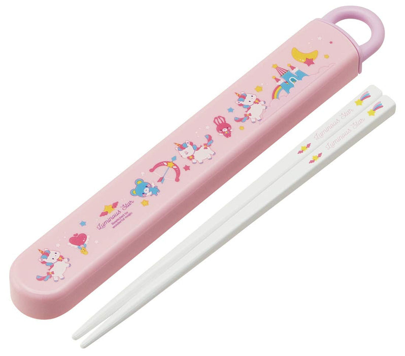 Skater Unicorn Children's Chopstick and Case Set 16.5cm Made in Japan ABS2AM
