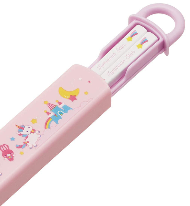 Skater Unicorn Children's Chopstick and Case Set 16.5cm Made in Japan ABS2AM