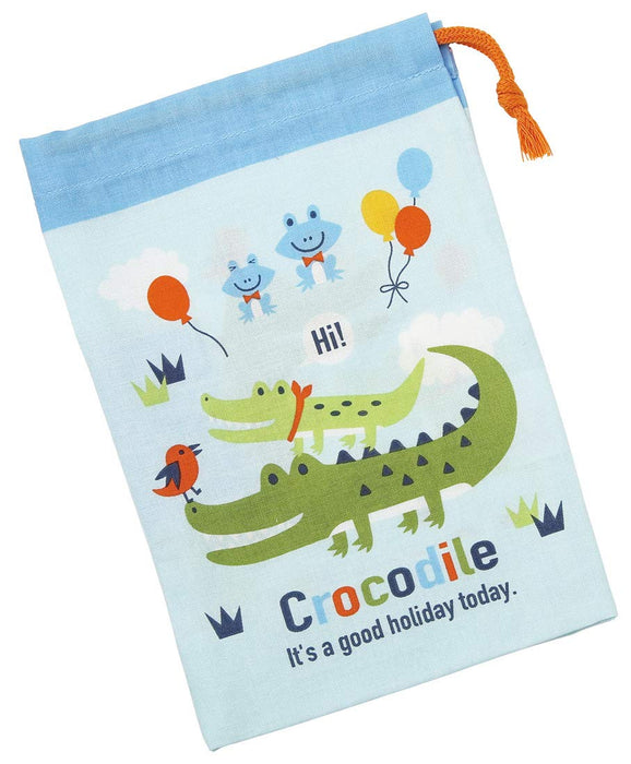 Skater Children's Crocodile Camping Cup Bag 21x15 cm Made in Japan